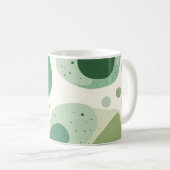 Green Organic Abstract Shapes 🍃 コーヒーマグカップ (正面右)