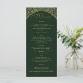 Green Ornate Damask Wedding Menu Card メニュー (スタンド正面)