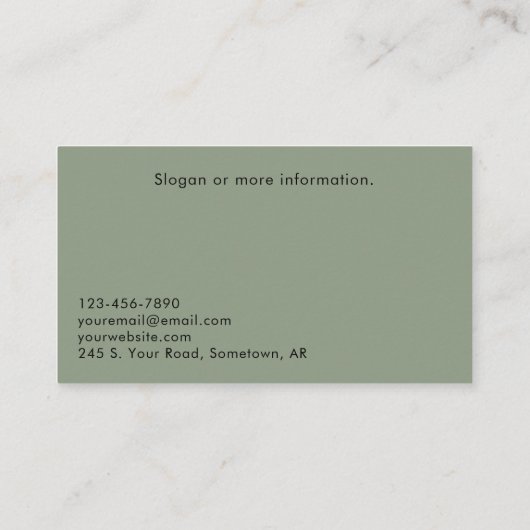 Green Outdoor Mountain Camp Scene  名刺 (裏面)