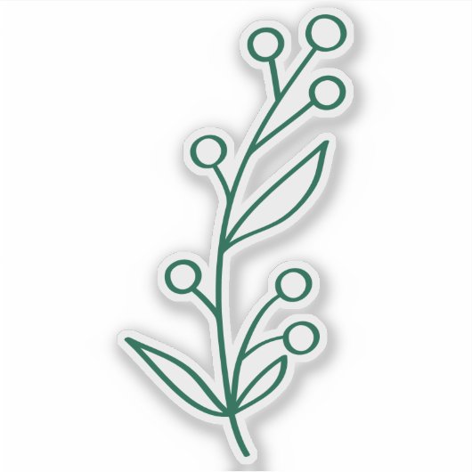 Green Outline Berry Custom Cut  シール (正面)