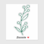 Green Outline Berry Custom Cut  シール (シート)