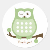 GREEN OWLラウンドフェイスステッカー |封筒用シール ラウンドシール (正面)