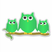 Green Owls Design シール (正面)