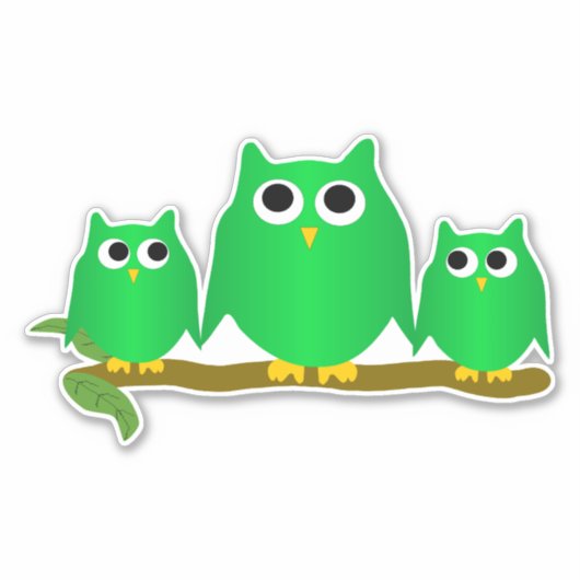 Green Owls Design シール (正面)
