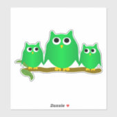 Green Owls Design シール (シート)
