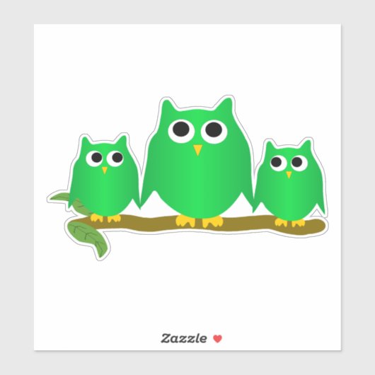 Green Owls Design シール (シート)