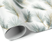 Green painterly spruce and pine pattern ラッピングペーパー (ロールコーナー)