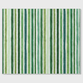 Green painterly stripes pattern ラッピングペーパー (フラット)
