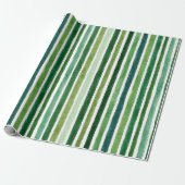 Green painterly stripes pattern ラッピングペーパー (アンロールド)