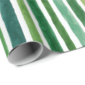 Green painterly stripes pattern ラッピングペーパー (ロールコーナー)