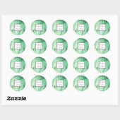 Green Palm 淡い色の Thank You's Gift 結婚 Sticker ラウンドシール (シート)