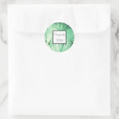 Green Palm 淡い色の Thank You's Gift 結婚 Sticker ラウンドシール (バッグ)