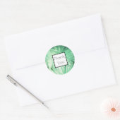 Green Palm 淡い色の Thank You's Gift 結婚 Sticker ラウンドシール (封筒)