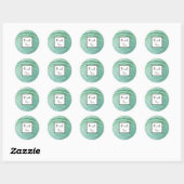 Green Palm 淡い色の Thank You's Gift 結婚 Sticker ラウンドシール (シート)