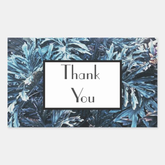 Green Palm 淡い色の Thank You's Gift 結婚 Sticker 長方形シール (正面)