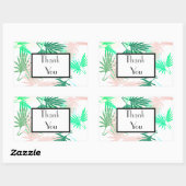 Green Palm 淡い色の Thank You's Gift 結婚 Sticker 長方形シール (シート)