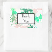 Green Palm 淡い色の Thank You's Gift 結婚 Sticker 長方形シール (バッグ)