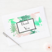Green Palm 淡い色の Thank You's Gift 結婚 Sticker 長方形シール (封筒)