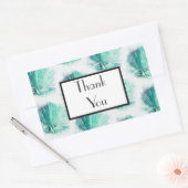 Green Palm 淡い色の Thank You's Gift 結婚 Sticker 長方形シール (封筒)