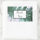 Green Palm 淡い色の Thank You's Gift 結婚 Sticker 長方形シール (バッグ)