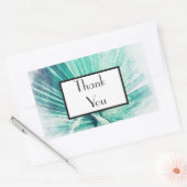 Green Palm 淡い色の Thank You's Gift 結婚 Sticker 長方形シール (封筒)