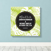 Green Palm 葉 Patternsのパタン結婚ズ キャンバスプリント (インサイチュ (ウッドフロア))