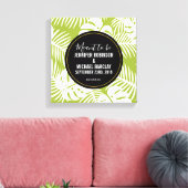 Green Palm 葉 Patternsのパタン結婚ズ キャンバスプリント (インサイチュ (リビング))