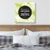 Green Palm 葉 Patternsのパタン結婚ズ キャンバスプリント (インサイチュ (寝室))