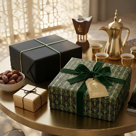 Green Palm Luxe Art Deco | Elegant ラッピングペーパー