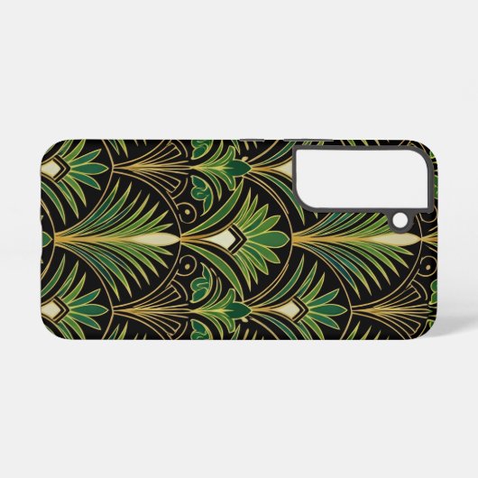 Green Palm Luxe Art Deco | Elegant Samsung Galaxyケース (裏面横)