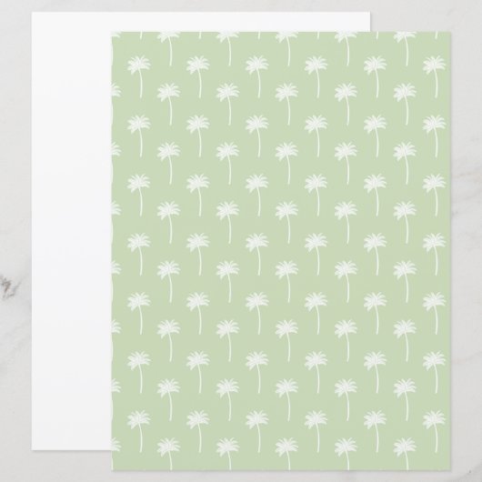 green palm tree scrapbooking paper (正面/裏面)