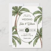 Green palm tree wedding 招待状 (正面)