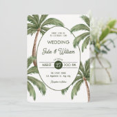 Green palm tree wedding 招待状 (スタンド正面)