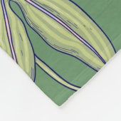 Green Palmate Leaves フリースブランケット (角)