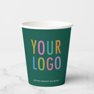 Green Paper Cups Custom Company Logo Branded 8 oz 紙コップ