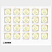 GREEN party donuts pastel babyshower BUNNY スクエアシール (シート)