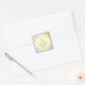 GREEN party donuts pastel babyshower BUNNY スクエアシール (封筒)