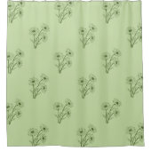 Green Pastel Floral Pattern Vintage Grandmillenial シャワーカーテン (正面)