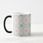 Green Pastel Floral Tiles モーフィングマグカップ (左)