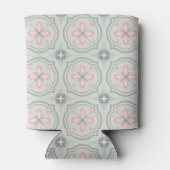 Green Pastel Floral Tiles 缶クーラー (裏面)