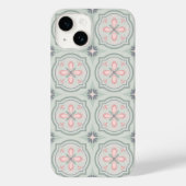 Green Pastel Floral Tiles Case-Mate iPhoneケース (裏面)
