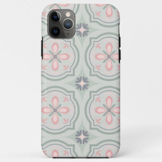 Green Pastel Floral Tiles iPhone 11 Pro Maxケース