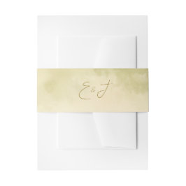 Green Pastel Floral Watercolor Wedding 招待状ベリーバンド