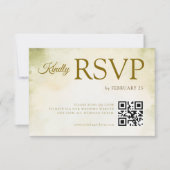 Green Pastel Floral Watercolor Wedding RSVP  (正面)