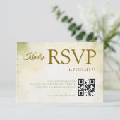 Green Pastel Floral Watercolor Wedding RSVP  (スタンド正面)