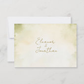 Green Pastel Floral Watercolor Wedding RSVP  (裏面)