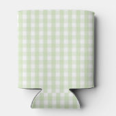 Green Pastel Gingham Pattern Grandmillenial  缶クーラー (裏面)