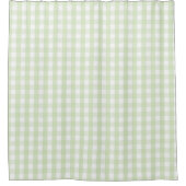 Green Pastel Gingham Pattern Modern Farmhouse シャワーカーテン (正面)