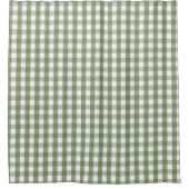 Green Pastel Gingham Pattern Modern Farmhouse シャワーカーテン (正面)