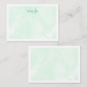 Green Pastel Watercolor All Occasion Monogram ノートカード (正面/裏面)